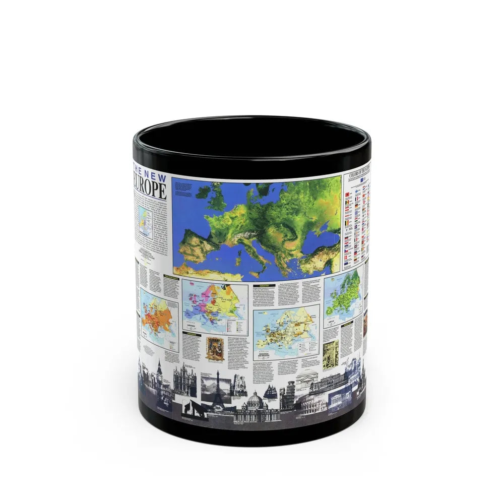 Europe, The New (1992) (Map) Black Coffee Mug-11oz-Go Mug Yourself