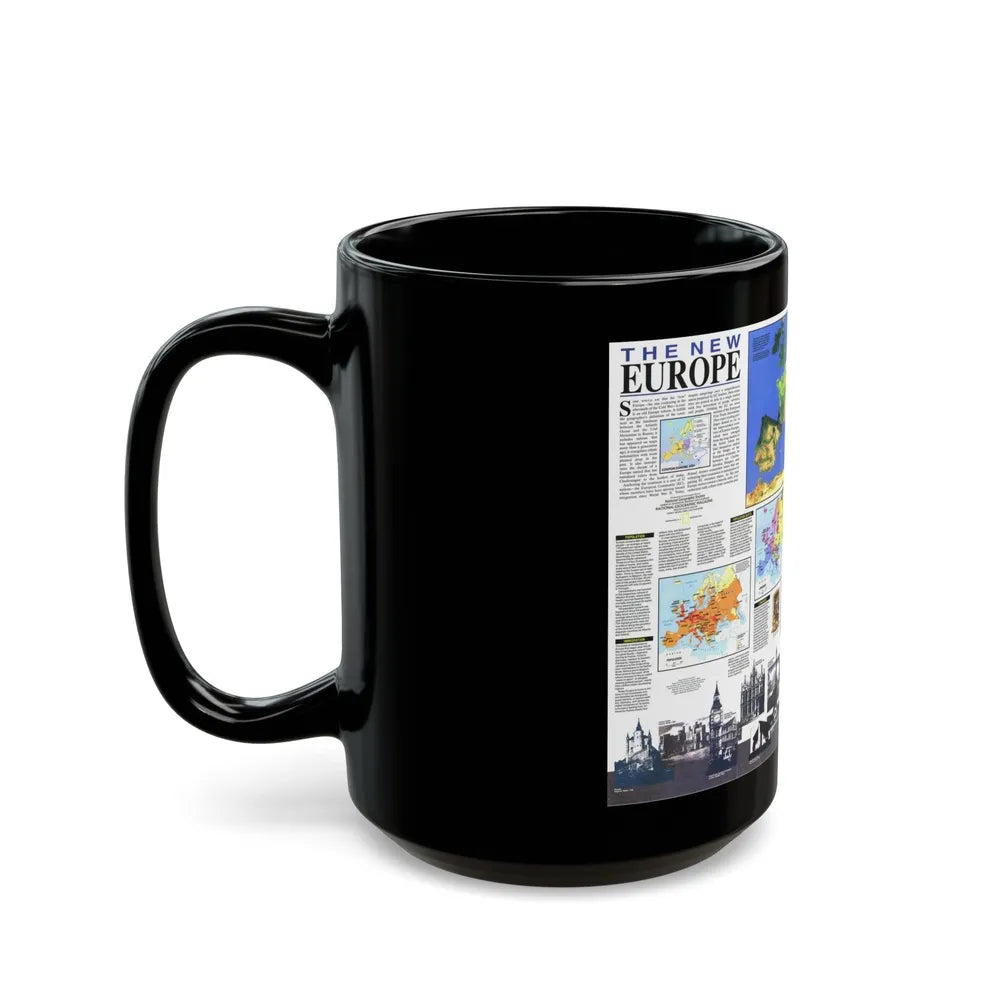 Europe, The New (1992) (Map) Black Coffee Mug-Go Mug Yourself