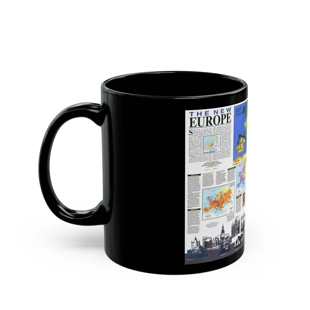 Europe, The New (1992) (Map) Black Coffee Mug-Go Mug Yourself