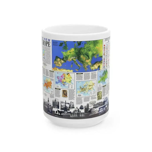 Europe, The New (1992) (Map) White Coffee Mug 15oz - Go Mug Yourself