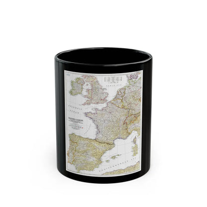 Europe, Western (1950) (Map) Black Coffee Mug-11oz-Go Mug Yourself