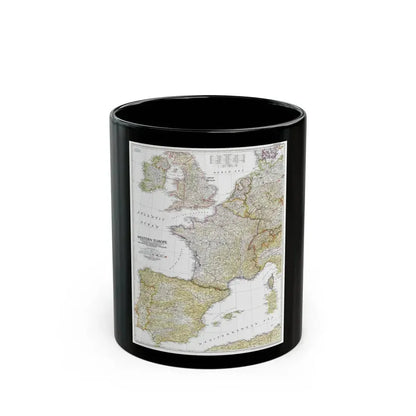 Europe, Western (1950) (Map) Black Coffee Mug 11oz - Go Mug Yourself