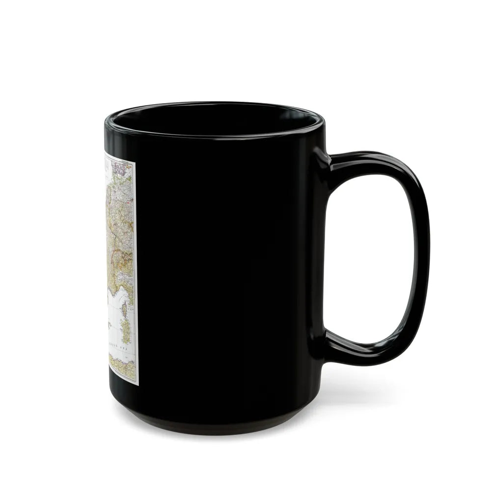 Europe, Western (1950) (Map) Black Coffee Mug-Go Mug Yourself