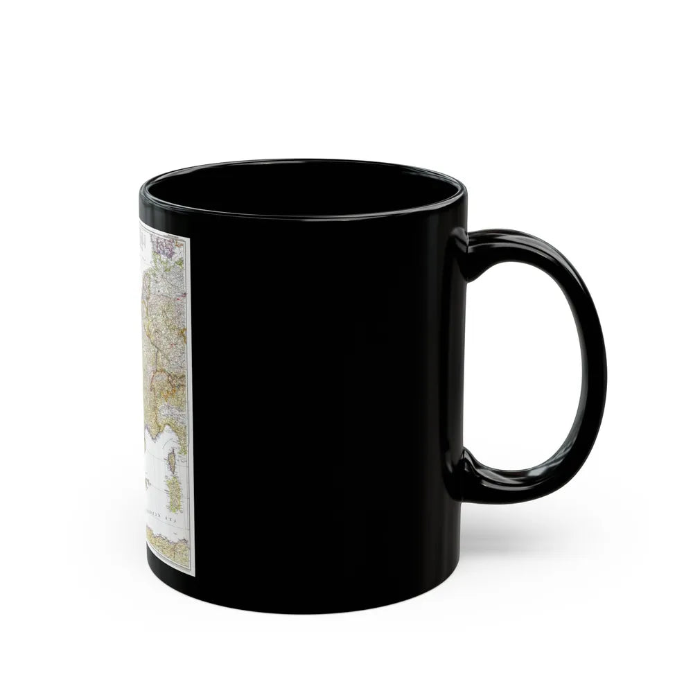 Europe, Western (1950) (Map) Black Coffee Mug-Go Mug Yourself