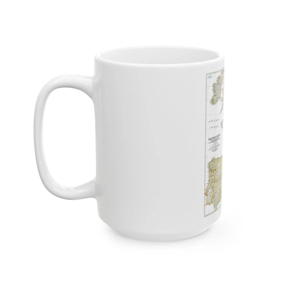 Europe, Western (1950) (Map) White Coffee Mug-Go Mug Yourself