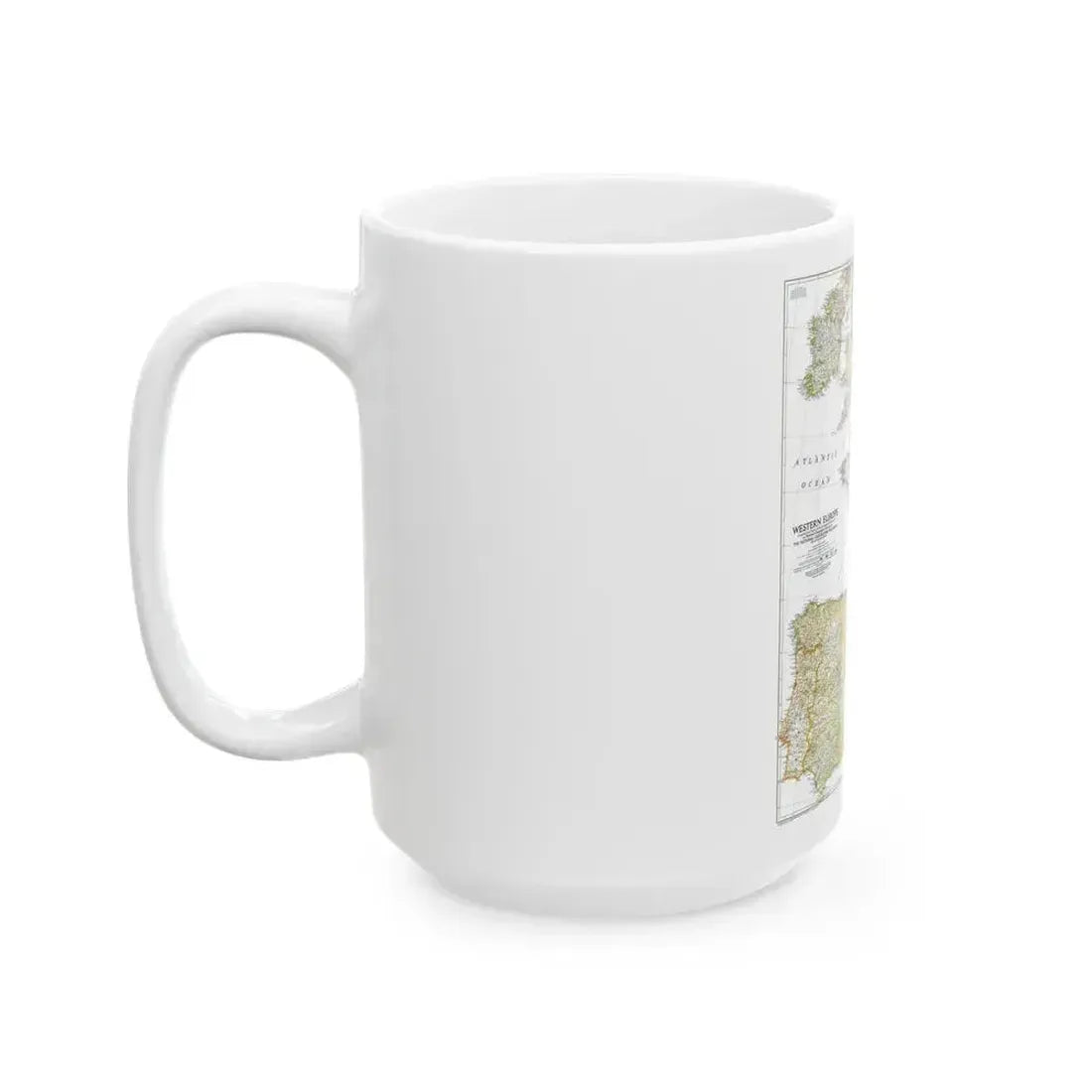 Europe, Western (1950) (Map) White Coffee Mug - Go Mug Yourself