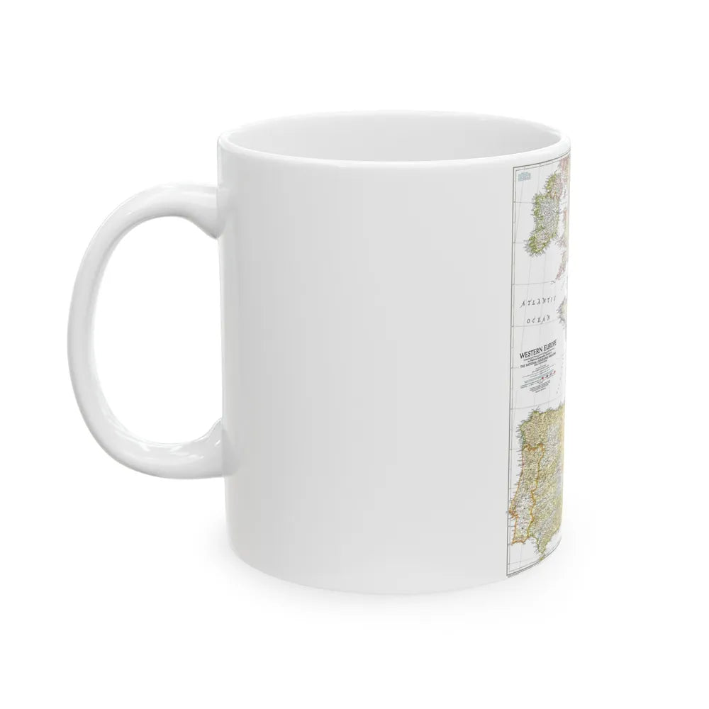 Europe, Western (1950) (Map) White Coffee Mug-Go Mug Yourself