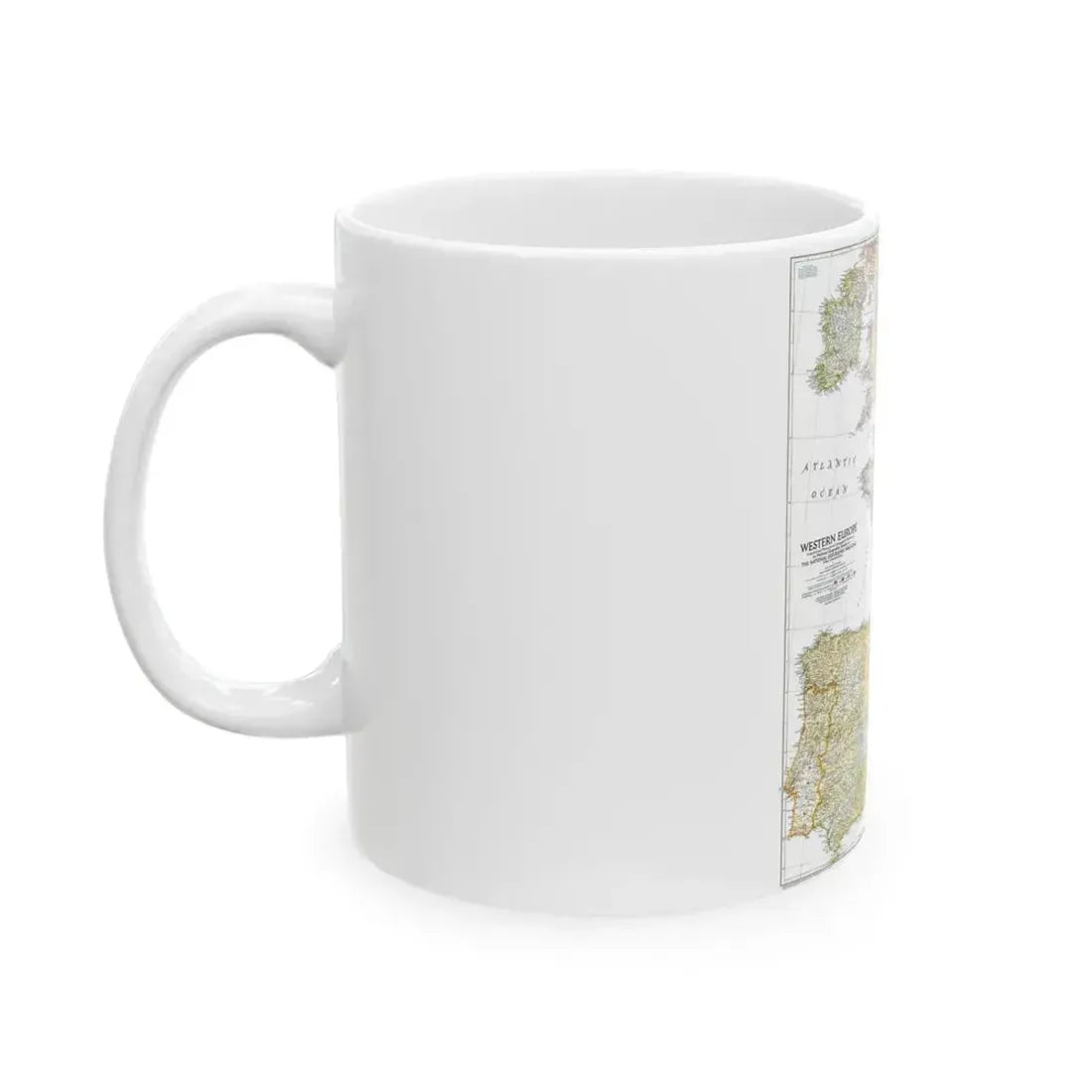 Europe, Western (1950) (Map) White Coffee Mug - Go Mug Yourself