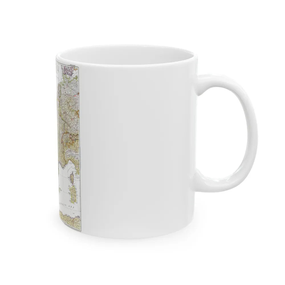 Europe, Western (1950) (Map) White Coffee Mug-Go Mug Yourself