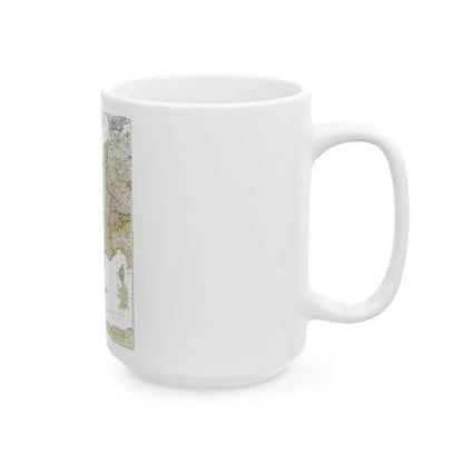 Europe, Western (1950) (Map) White Coffee Mug - Go Mug Yourself