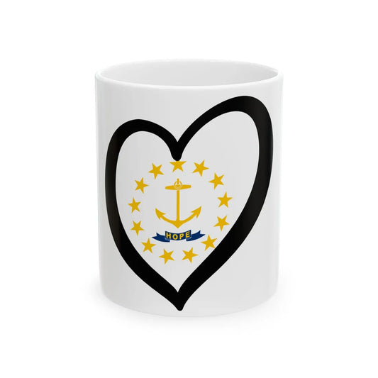 EuroRhode Island (United States) White Coffee Mug 11oz - Go Mug Yourself