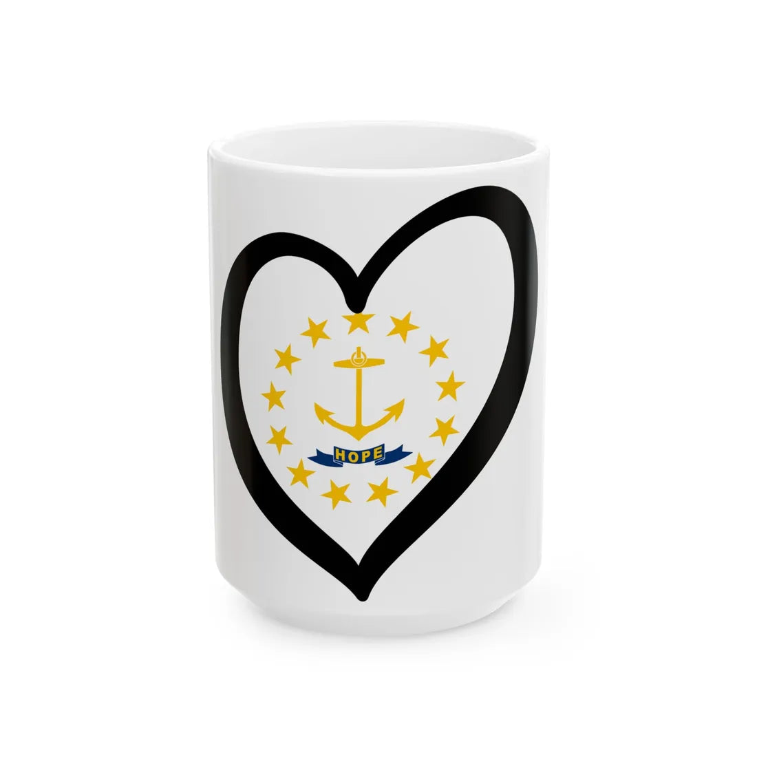 EuroRhode Island (United States) White Coffee Mug 15oz - Go Mug Yourself