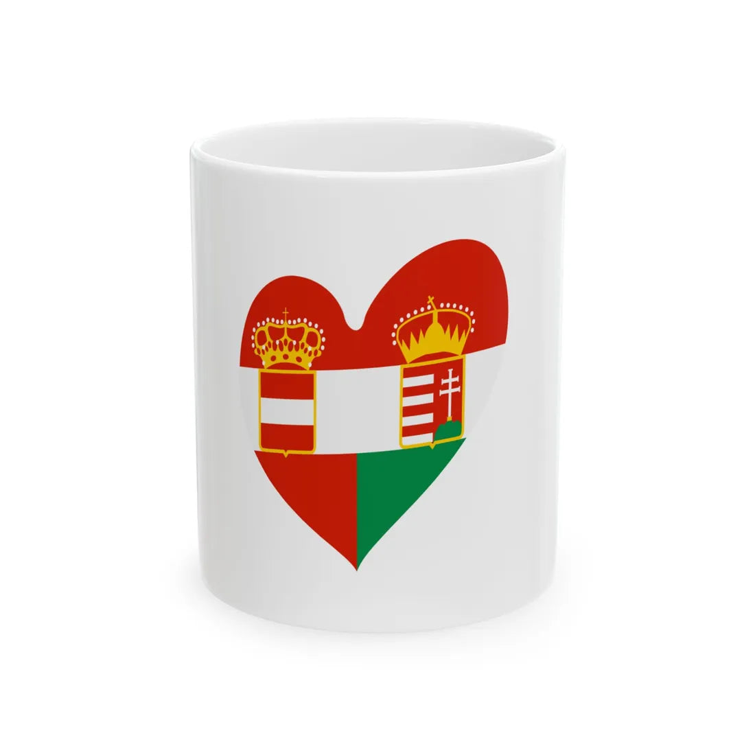 Eurovision Song Contest heart Austria-Hungary white (Austria) White Coffee Mug 11oz - Go Mug Yourself