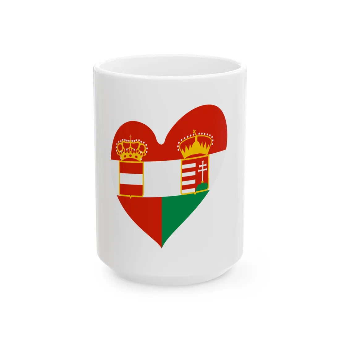 Eurovision Song Contest heart Austria-Hungary white (Austria) White Coffee Mug 15oz - Go Mug Yourself