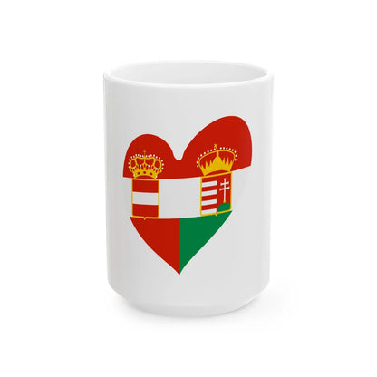 Eurovision Song Contest heart Austria-Hungary white (Austria) White Coffee Mug 15oz - Go Mug Yourself