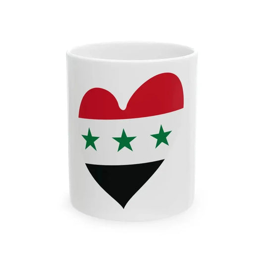 Eurovision Song Contest heart Iraq white 1963-1991 and Syria white 1963-1972 (Iraq) White Coffee Mug 11oz - Go Mug Yourself