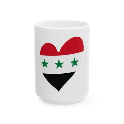 Eurovision Song Contest heart Iraq white 1963-1991 and Syria white 1963-1972 (Iraq) White Coffee Mug 15oz - Go Mug Yourself