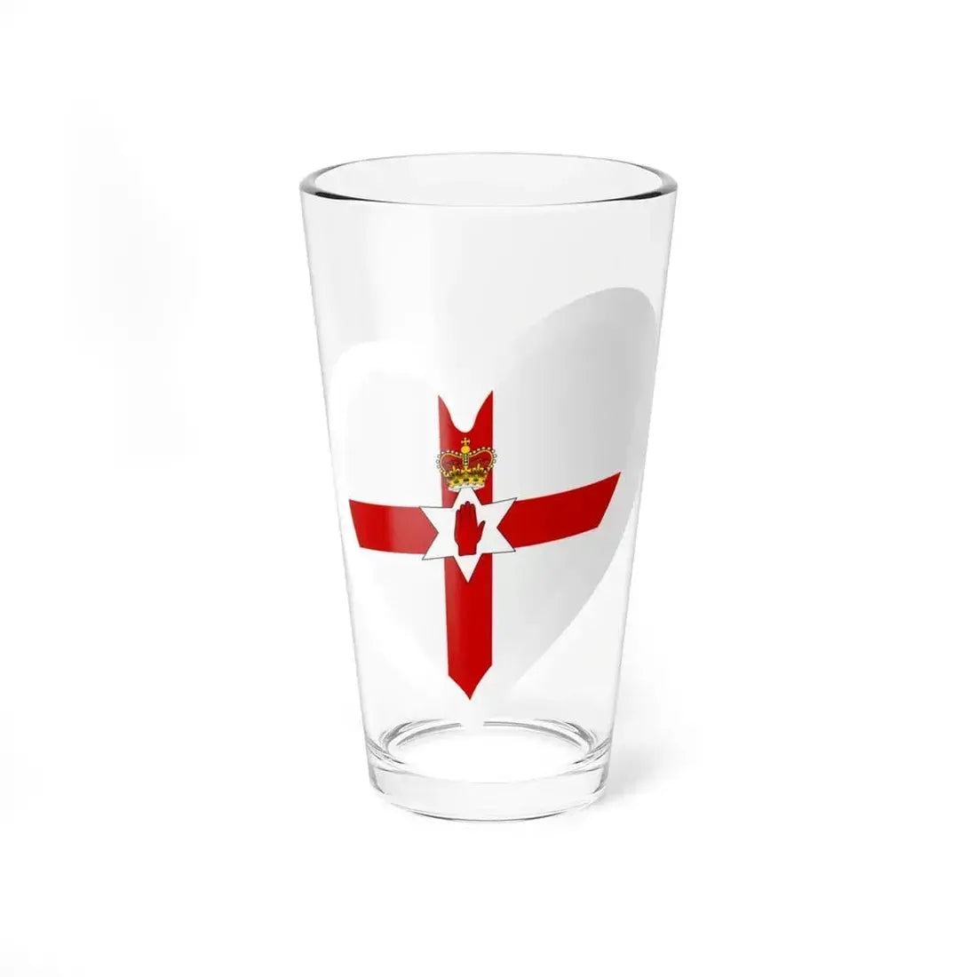 Eurovision Song Contest heart Northern Ireland white (Ireland) Pint Glass 16oz 16oz - Go Mug Yourself