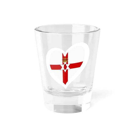 Eurovision Song Contest heart Northern Ireland white (Ireland) Shot Glass 1.5oz 1.5oz - Go Mug Yourself