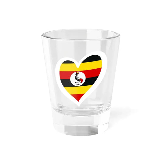 Eurovision Song Contest heart Uganda white (Uganda) Shot Glass 1.5oz 1.5oz - Go Mug Yourself