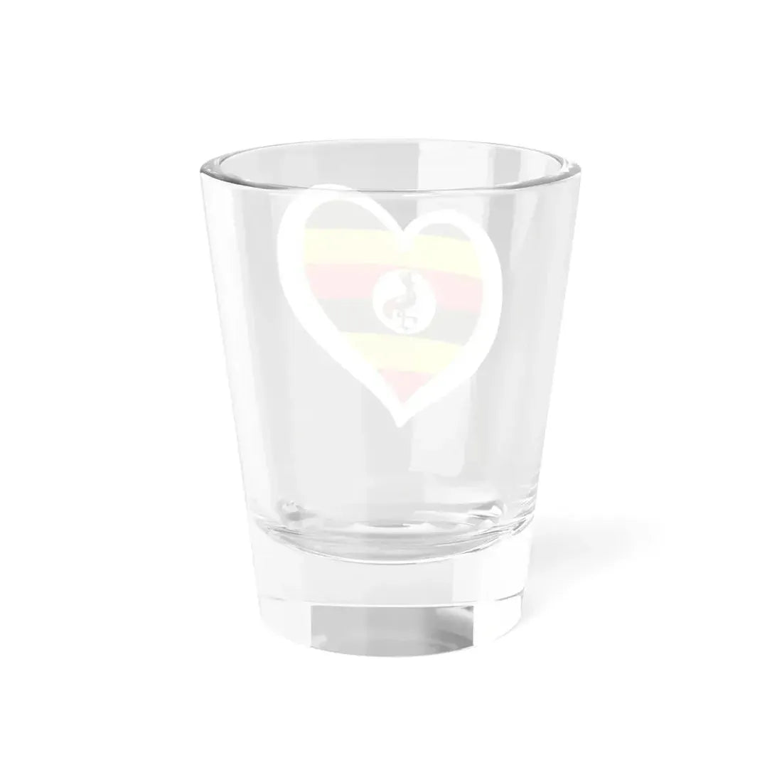Eurovision Song Contest heart Uganda white (Uganda) Shot Glass 1.5oz - Go Mug Yourself