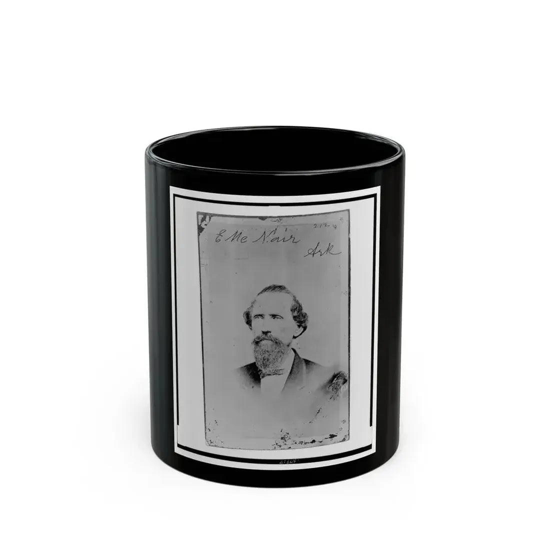 Evander Mcnair, Of Arkansas, Brigadier General, C.S.A., Head-And-Shoulders Portrait, Facing Left (U.S. Civil War) Black Coffee Mug 11oz - Go Mug Yourself