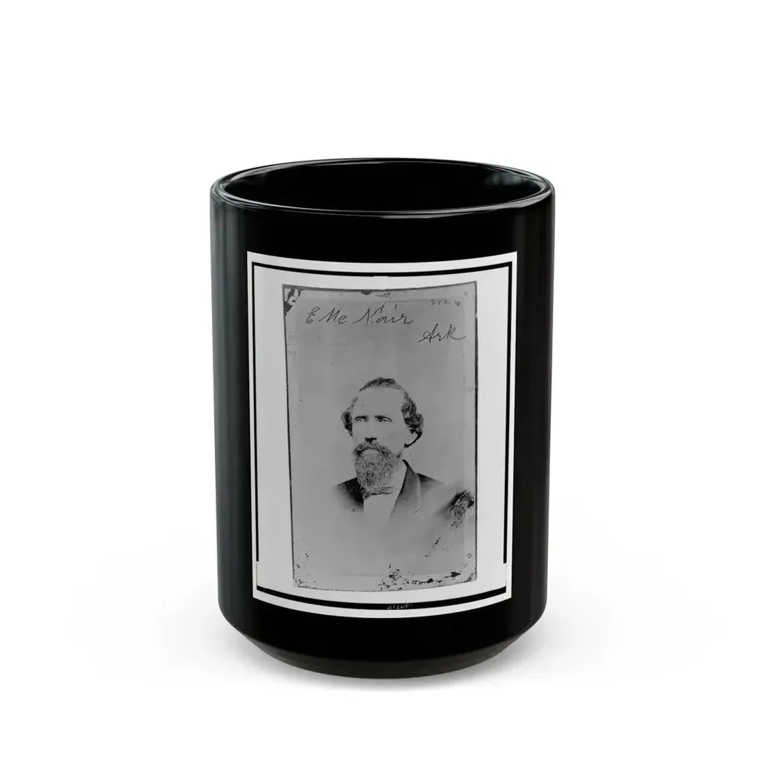 Evander Mcnair, Of Arkansas, Brigadier General, C.S.A., Head-And-Shoulders Portrait, Facing Left (U.S. Civil War) Black Coffee Mug 15oz - Go Mug Yourself