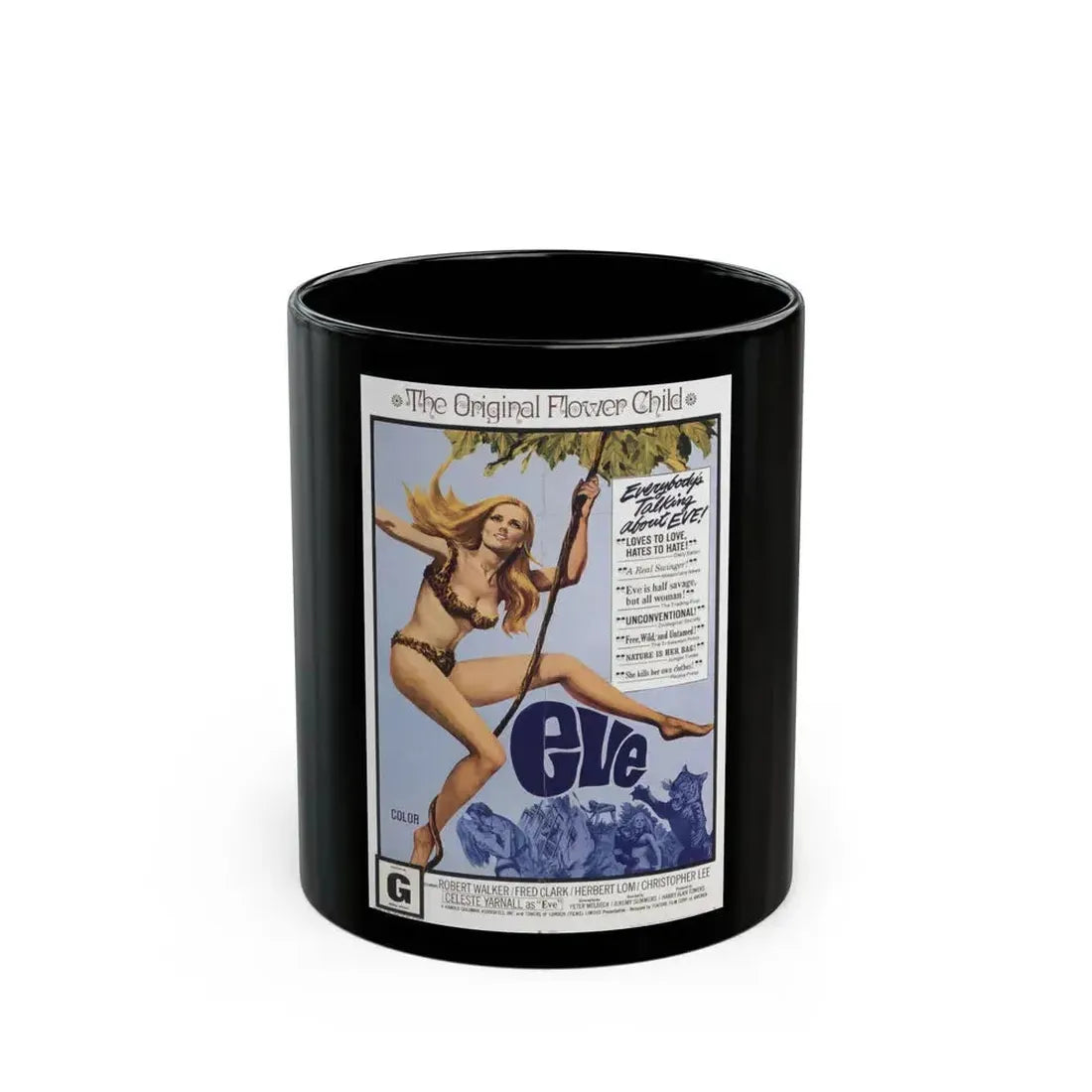 EVE 1968 Movie Poster - Black Coffee Mug 11oz - Go Mug Yourself