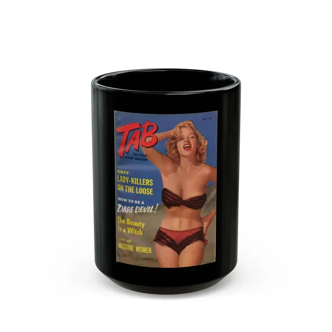 Eve Meyer #08 - Mag. Cover (Vintage Female Icon) Black Coffee Mug 15oz - Go Mug Yourself