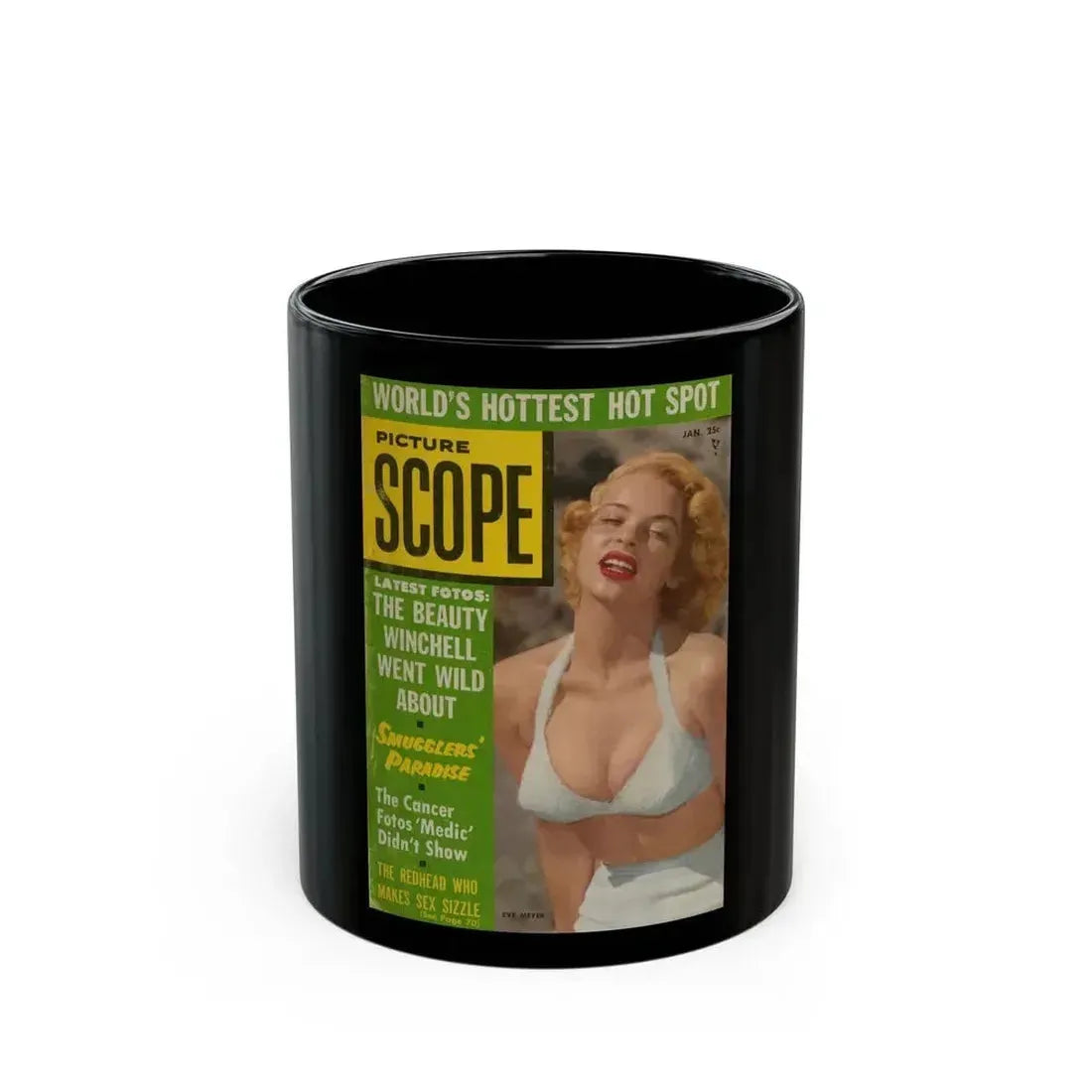 Eve Meyer #09 - Mag. Cover (Vintage Female Icon) Black Coffee Mug 11oz - Go Mug Yourself