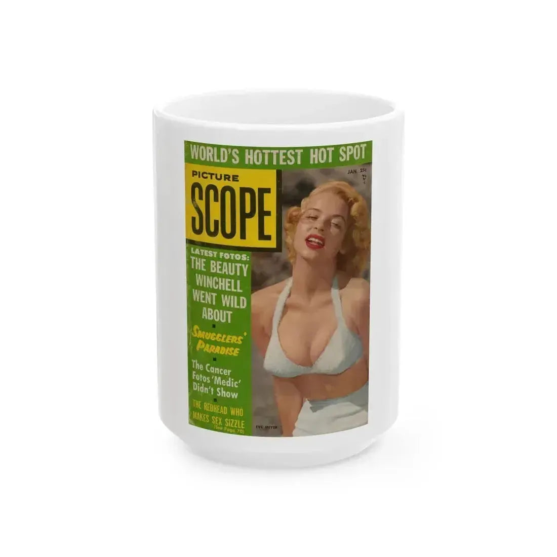 Eve Meyer #09 - Mag. Cover (Vintage Female Icon) White Coffee Mug 15oz - Go Mug Yourself