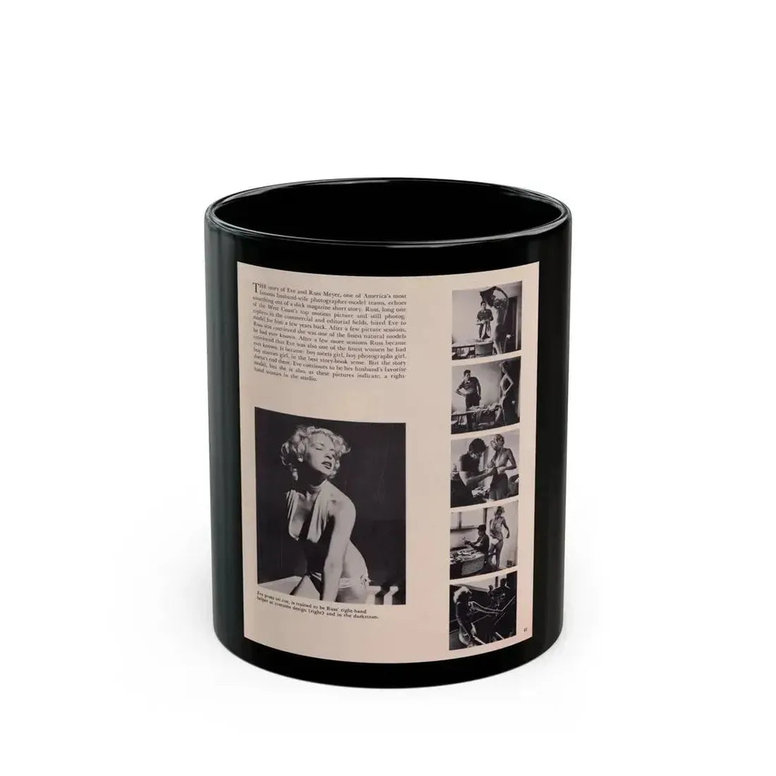 Eve Meyer #24 (Vintage Female Icon) Black Coffee Mug 11oz - Go Mug Yourself