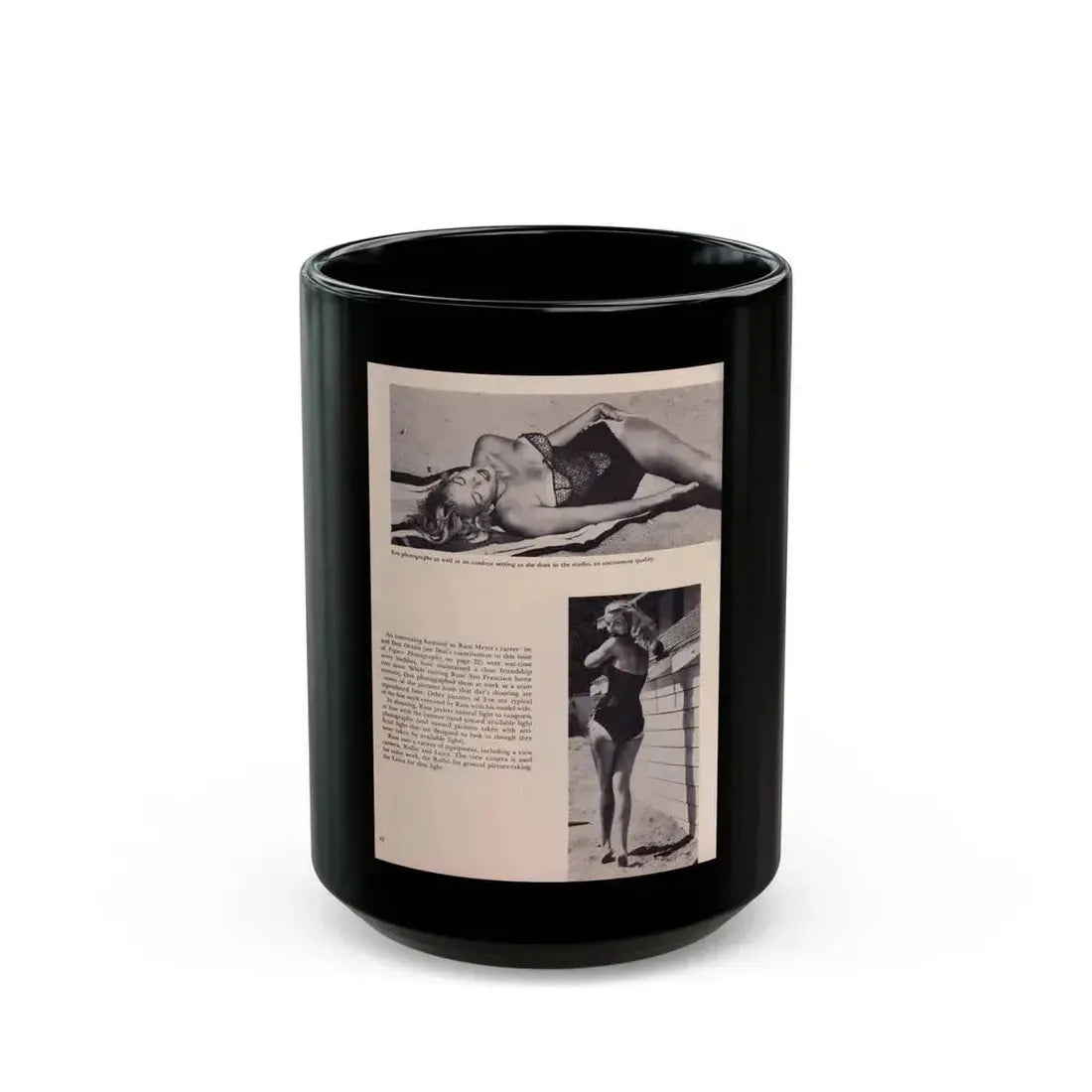 Eve Meyer #25 (Vintage Female Icon) Black Coffee Mug 15oz - Go Mug Yourself