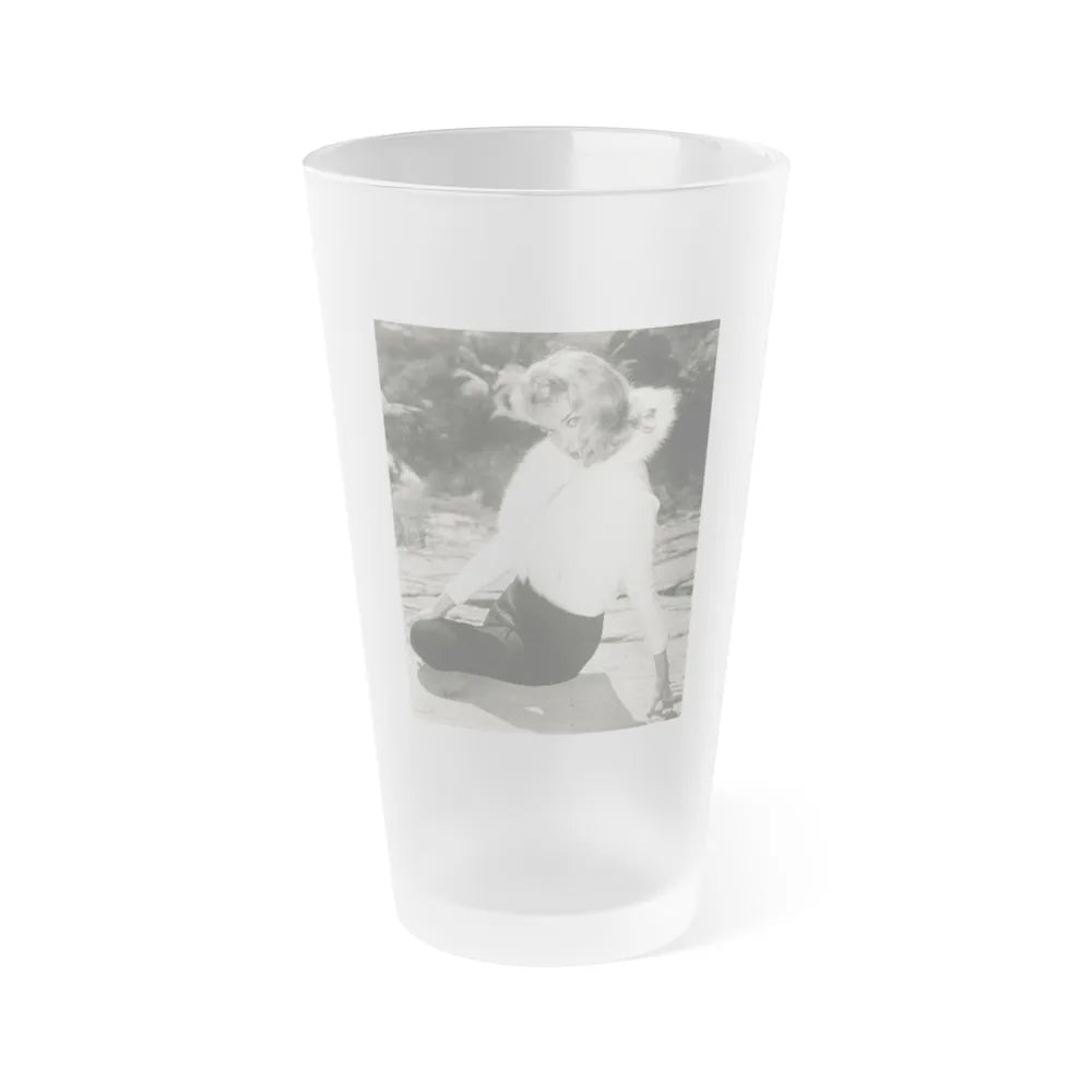 Eve Meyer #45 (Vintage Female Icon) Frosted Pint Glass 16oz-16oz-Frosted-Go Mug Yourself