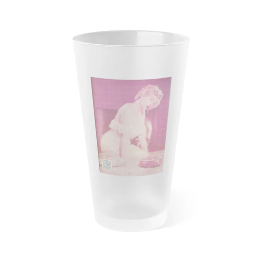 Eve Meyer #51 (Vintage Female Icon) Frosted Pint Glass 16oz-16oz-Frosted-Go Mug Yourself