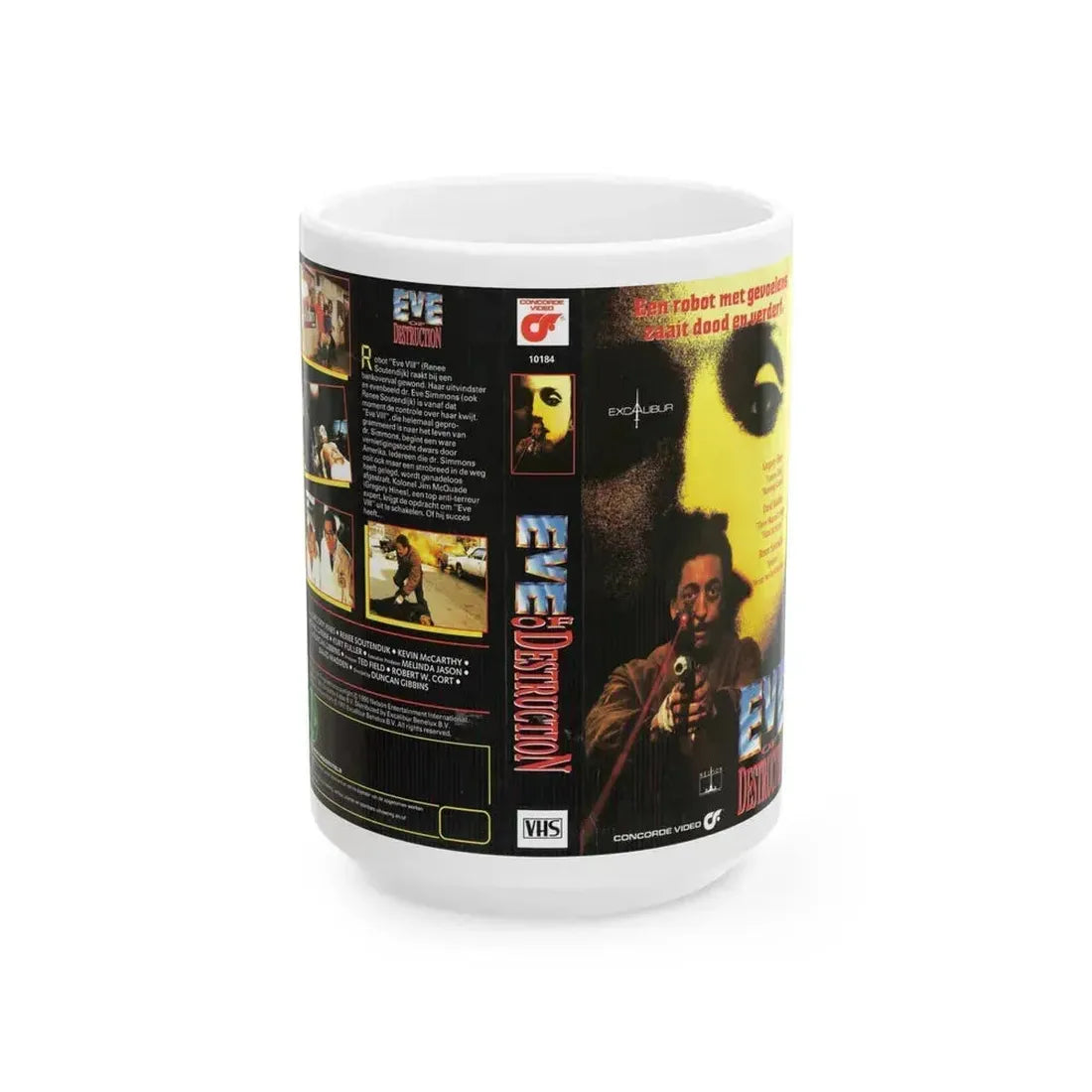 EVE OF DESTRUCTION EXCALIBUR (VHS COVER) - White Coffee Mug 15oz - Go Mug Yourself