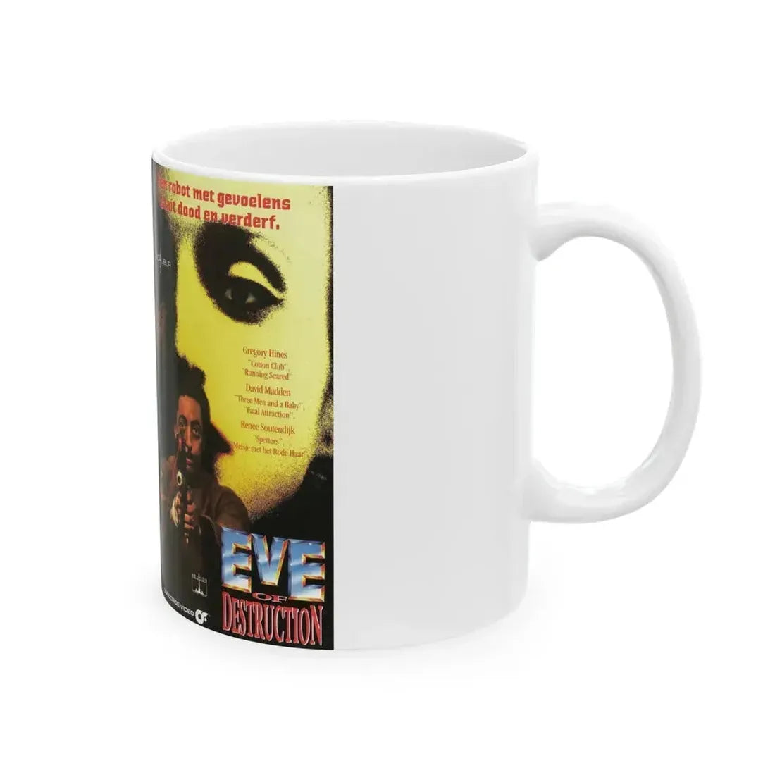 EVE OF DESTRUCTION EXCALIBUR (VHS COVER) - White Coffee Mug - Go Mug Yourself