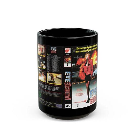 EVE OF DESTRUCTION GERMAN (VHS COVER) - Black Coffee Mug-15oz-Go Mug Yourself