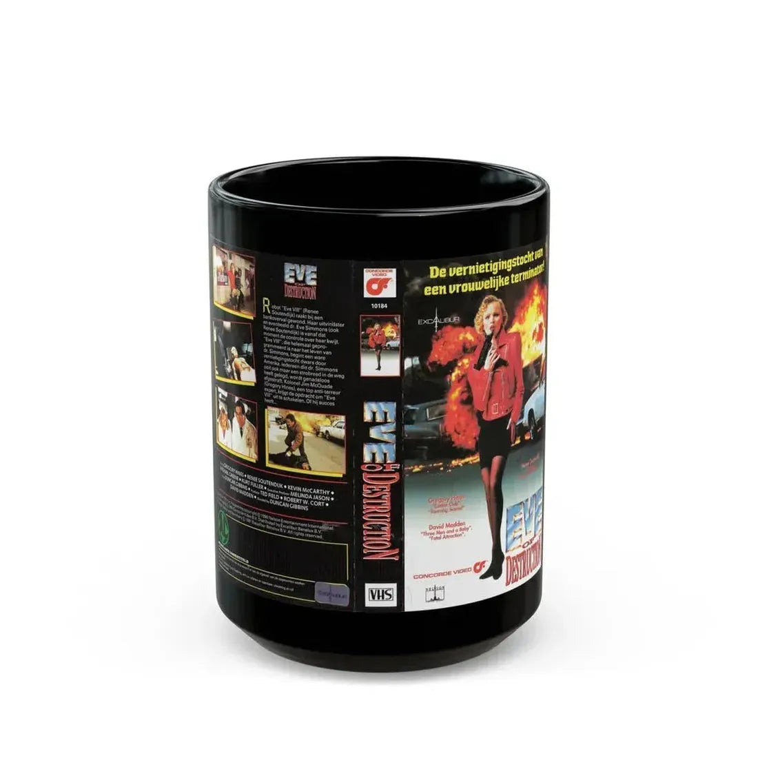 EVE OF DESTRUCTION GERMAN (VHS COVER) - Black Coffee Mug 15oz - Go Mug Yourself