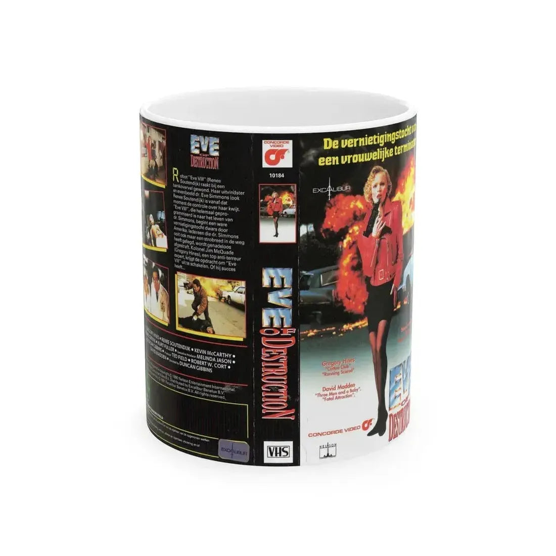 EVE OF DESTRUCTION GERMAN (VHS COVER) - White Coffee Mug 11oz - Go Mug Yourself