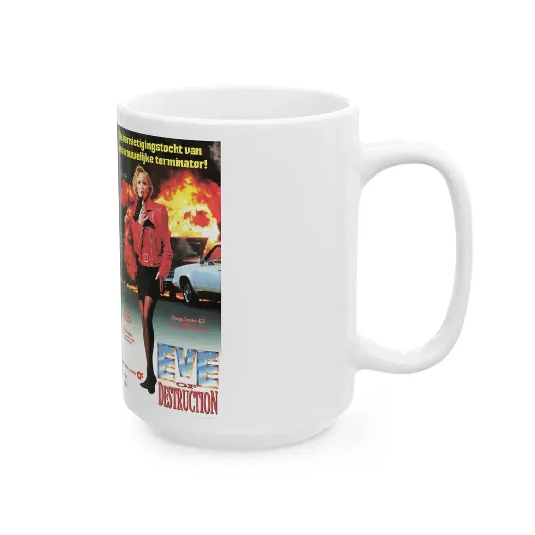 EVE OF DESTRUCTION GERMAN (VHS COVER) - White Coffee Mug - Go Mug Yourself
