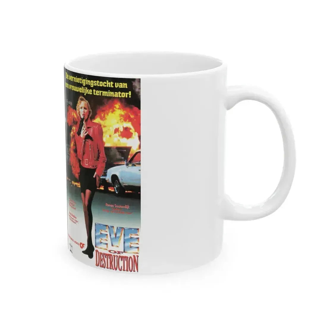 EVE OF DESTRUCTION GERMAN (VHS COVER) - White Coffee Mug - Go Mug Yourself