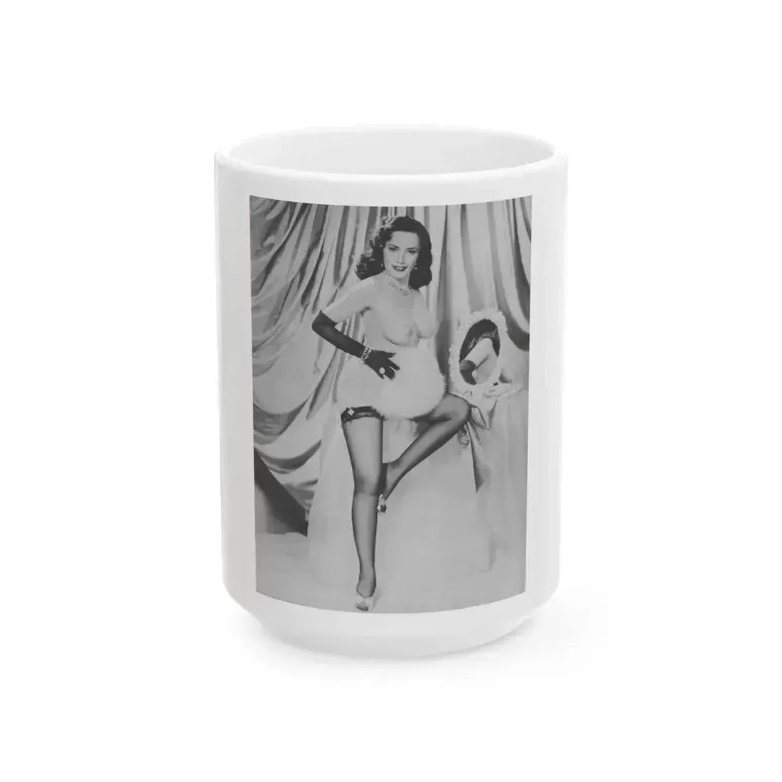 Evelyn West #07 (Vintage Female Icon) White Coffee Mug 15oz - Go Mug Yourself