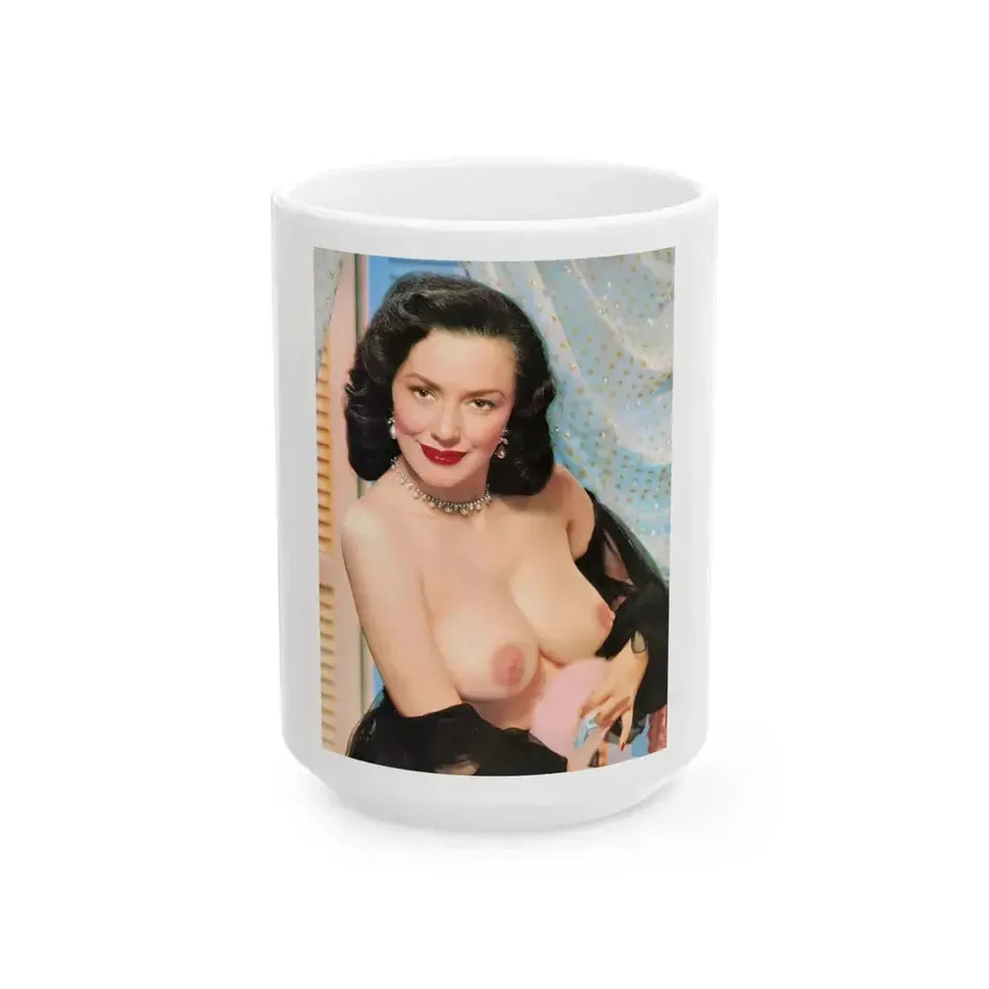 Evelyn West #12 (Vintage Female Icon) White Coffee Mug 15oz - Go Mug Yourself