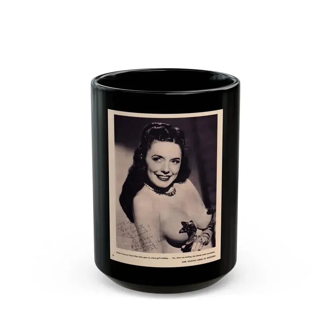 Evelyn West #13 (Vintage Female Icon) Black Coffee Mug 15oz - Go Mug Yourself