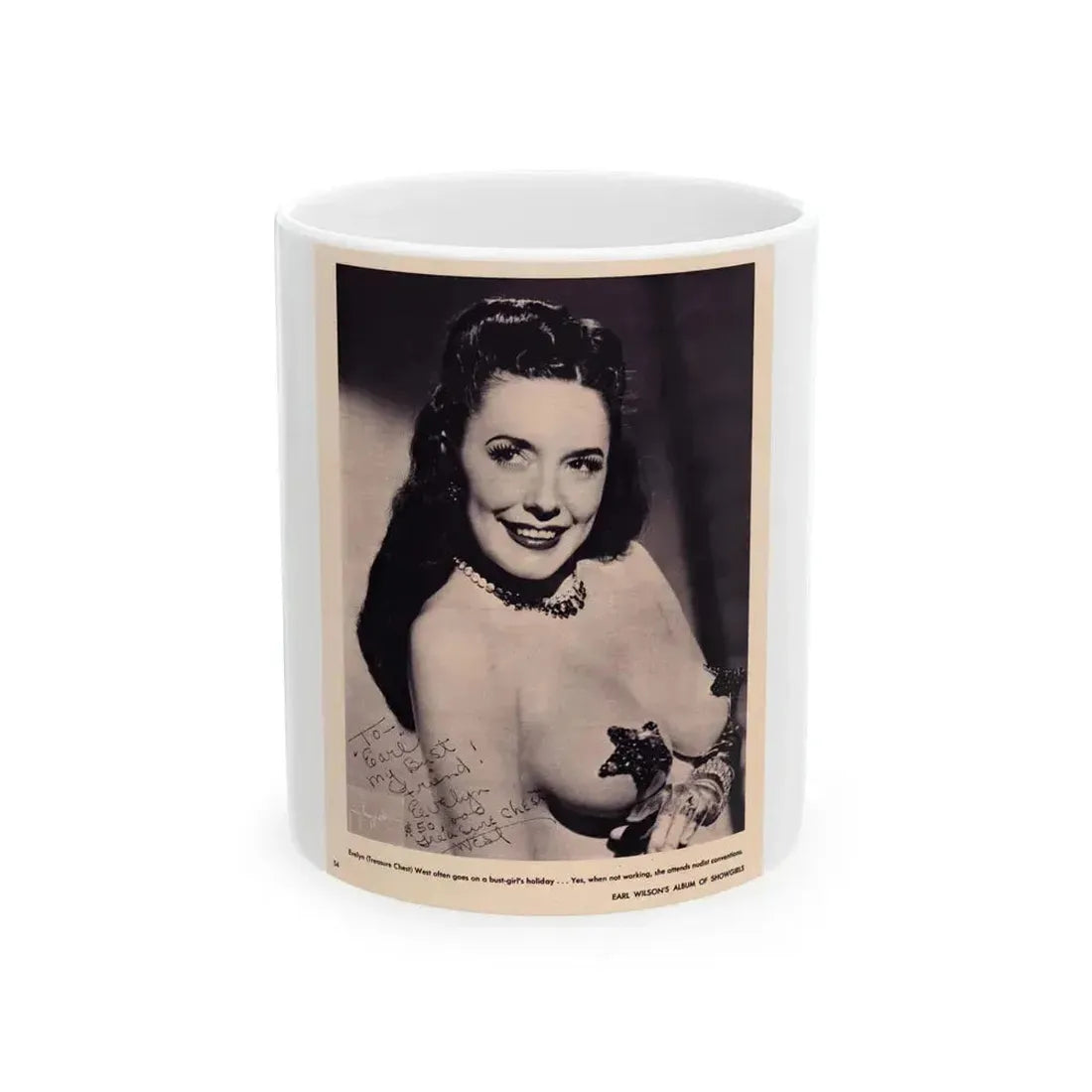 Evelyn West #13 (Vintage Female Icon) White Coffee Mug 11oz - Go Mug Yourself
