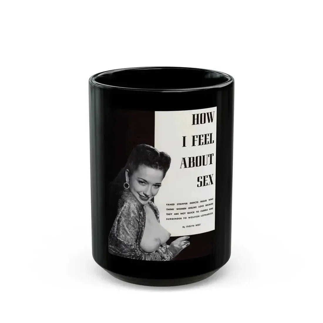 Evelyn West #17 (Vintage Female Icon) Black Coffee Mug 15oz - Go Mug Yourself