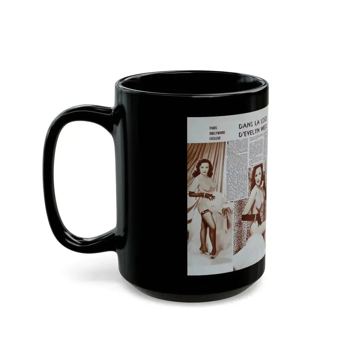 Evelyn West #19 (Vintage Female Icon) Black Coffee Mug - Go Mug Yourself