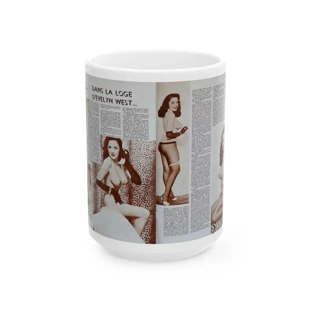 Evelyn West #19 (Vintage Female Icon) White Coffee Mug 15oz - Go Mug Yourself