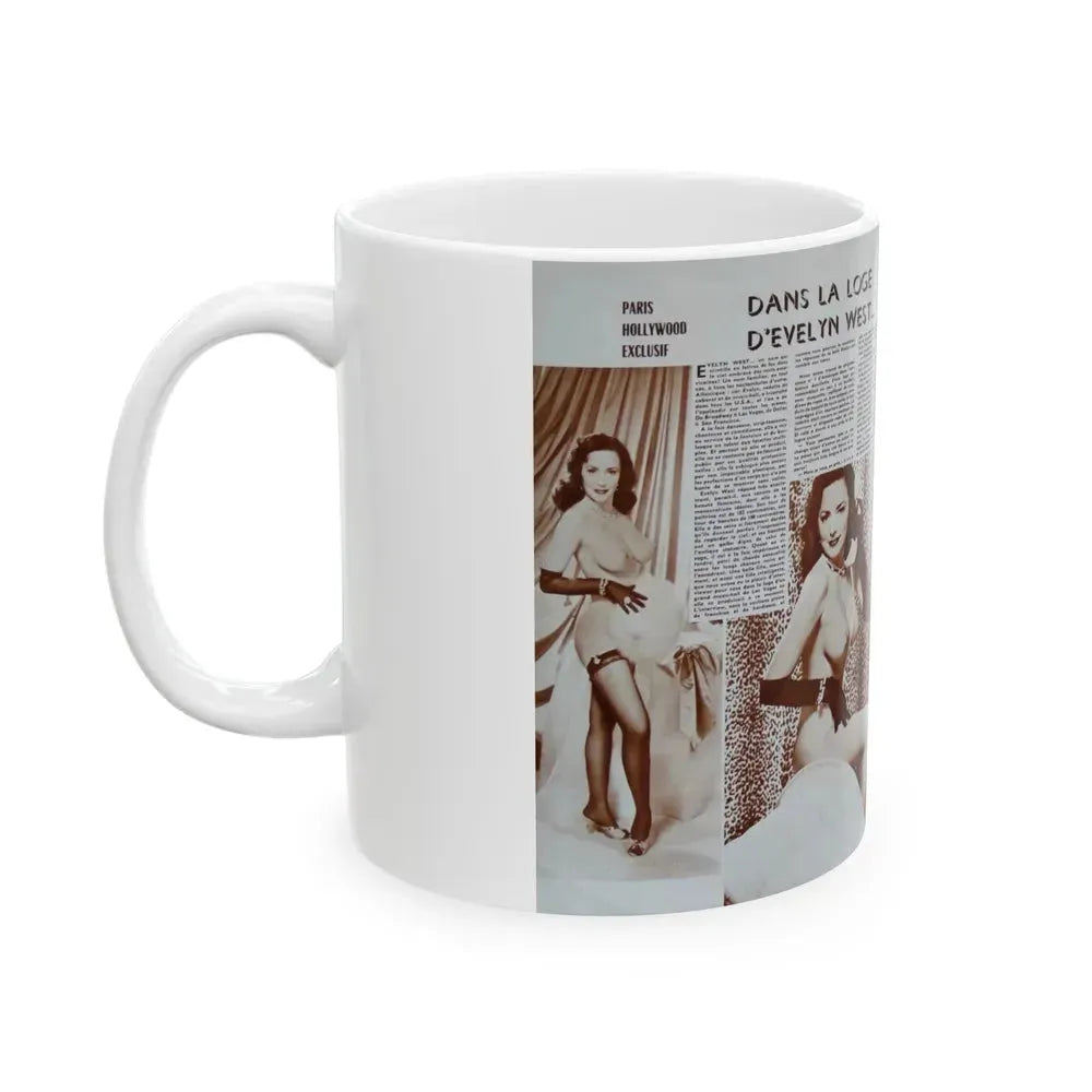 Evelyn West #19 (Vintage Female Icon) White Coffee Mug - Go Mug Yourself